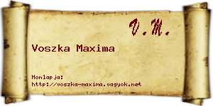Voszka Maxima névjegykártya